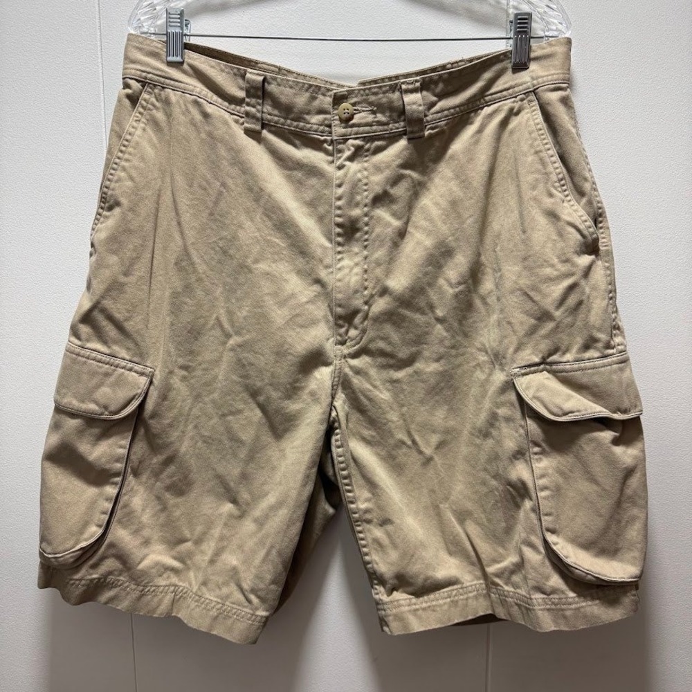 Polo Ralph‎ Lauren Mens Khaki Tan Chino Cargo Shorts Size 36 Cotton Utility